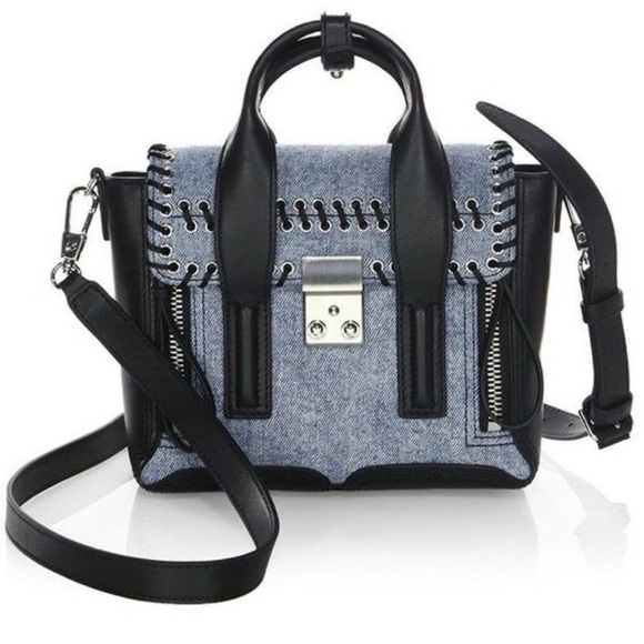 3.1 Phillip Lim Handbags - 3.1 Phillip Lim Denim and Black Leather Pashli Mini Satchel